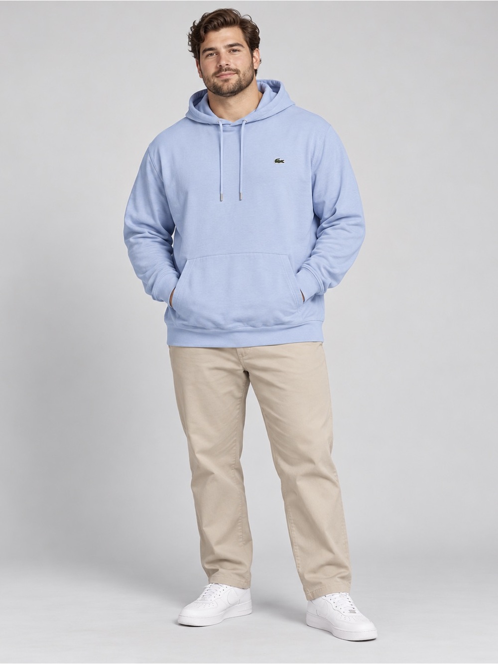 Lacoste Men's Pastel Blue Pullover Hoodie